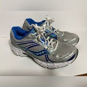 Saucony cohesion 7 gray blue running shoes athletic women’s size 8